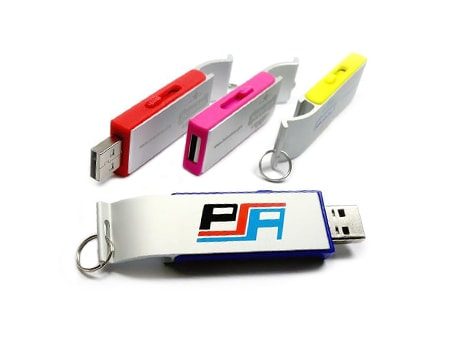 Farbige USB-Alu-Flaschenöffner mit Werbedruck