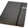 Schwarzes USB-Buch Notiz-Premium mit Textilband und USB-Stick