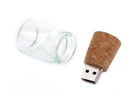 Pfiffiges Erscheinungsbild USB Kork mit Glas