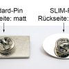 Flache Metall-Pins mit glänzender Chrom Rückseite