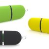 Kreative USB-Sticks gelb, schwarz, grün